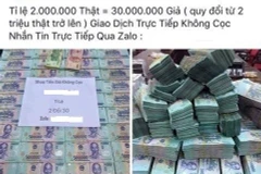 Thông tin về bán tiền giả trên Facebook. (Nguồn: congan.haiphong.gov.vn)