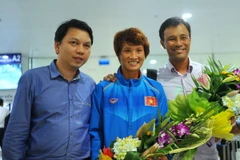 Tiền đạo đội phó Minh Nguyệt là người hùng của tuyển nữ Việt Nam lần này. (Ảnh: Đỗ Đen/Vietnam+)