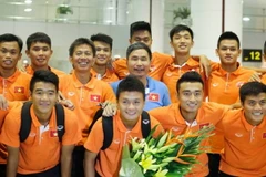 Đội tuyển U19 Việt Nam đã lần thứ tư liên tiếp giành quyền dự vòng chung kết giải U19 châu Á 2016 - một thành tích cực kỳ ấn tượng. (Ảnh: Hiếu Lương/Vietnam+)