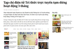 Thông báo trên trang chủ của Zing News. (Nguồn: Vietnam+)