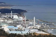 Các bể nước thải có chứa phóng xạ đã qua xử lý tại nhà máy điện hạt nhân Fukushima, Nhật Bản, ngày 8/1/2021. (Nguồn: Kyodo/TTXVN)