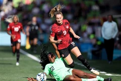 Cầu thủ Canada trong trận gặp Nigeria. (Ảnh: THX/TTXVN)