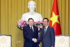 Chủ tịch nước Võ Văn Thưởng tiếp Chánh án Tòa án Tối cao Liên bang Nga. (Ảnh: Thống Nhất/TTXVN)