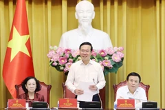 Chủ tịch nước Võ Văn Thưởng chủ trì Phiên họp thứ nhất Ban Chỉ đạo tổng kết một số vấn đề lý luận và thực tiễn về công cuộc đổi mới theo định hướng XHCN 40 năm qua ở Việt Nam. (Ảnh: Thống Nhất/TTXVN)