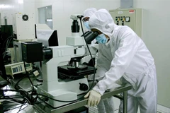 Nghiên cứu phát triển sản phẩm vi mạch bán dẫn, kết quả hợp tác chuyển giao công nghệ tại Khu công nghệ cao Thành phố Hồ Chí Minh. (Ảnh: Tiến Lực/TTXVN)
