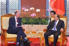 Thủ tướng Nguyễn Xuân Phúc tiếp Tổng Giám đốc Tập đoàn Carlsberg. (Ảnh: Thống Nhất/TTXVN)