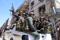 Lực lượng an ninh Syria ở Damascus. (Nguồn: Reuters)