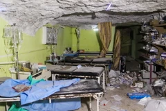 Một bệnh viện bị tàn phá ở thị trấn Idlib, miền tây bắc Syria ngày 4/4. (Nguồn: AFP/TTXVN)