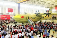 Thủy phi cơ AG600 tại buổi giới thiệu ở Chu Hải, Quảng Đông, Trung Quốc ngày 23/7/2016. (Nguồn: AFP/TTXVN)