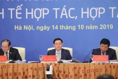 Diễn đàn Kinh tế hợp tác, hợp tác xã năm 2019 do Bộ Kế hoạch và Đầu tư phối hợp với Liên minh Hợp tác xã Việt Nam tổ chức ngày 14/10. (Ảnh: TTXVN)
