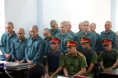 Các bị cáo tại phiên tòa. (Ảnh: Nguyễn Thanh/TTXVN)