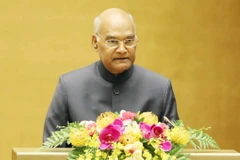 Tổng thống Cộng hòa Ấn Độ Ram Nath Kovind đến dự và phát biểu tại kỳ họp thứ sáu, Quốc hội khóa XIV. (Ảnh: Phương Hoa/TTXVN)