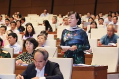 Đại biểu Quốc hội Thành phố Hồ Chí Minh Nguyễn Thị Quyết Tâm phát biểu. (Ảnh: Lâm Khánh/TTXVN)