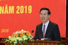 Ông Võ Văn Thưởng, Ủy viên Bộ Chính trị, Bí thư Trung ương Đảng, Trưởng Ban Tuyên giáo Trung ương phát biểu tại hội nghị. (Ảnh: Phương Hoa/TTXVN)