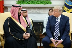 Tổng thống Mỹ Donald Trump và Thái tử Saudi Arabia Mohammed bin Salman. (Nguồn: AFP)