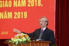 Ông Trần Quốc Vượng, Ủy viên Bộ Chính trị, Thường trực Ban Bí thư phát biểu chỉ đạo hội nghị. (Ảnh: Phương Hoa/TTXVN)