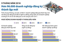 Hơn 96.000 doanh nghiệp đăng ký thành lập mới.