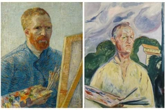 Bức tranh tự họa của Van Gogh (trái) và Edvard Munch. (Ảnh: Reuters)