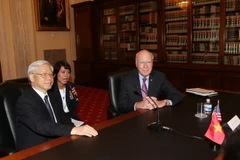 Tổng Bí thư Nguyễn Phú Trọng làm việc với nguyên Chủ tịch Thường trực Thượng viện Hoa Kỳ Patrick Leahy. (Ảnh : Trí Dũng/TTXVN)