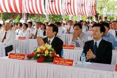 Chủ tịch nước Trương Tấn Sang và các đại biểu dự lễ kỷ niệm. (Ảnh: Nguyễn Khang/TTXVN)