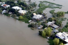 Cảnh ngập lụt tại tỉnh An Giang. (Ảnh: Đức Tám/TTXVN)