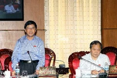 Chủ nhiệm Ủy ban Tư pháp của Quốc hội Nguyễn Văn Hiện phát biểu ý kiến về dự án Luật xuất bản (sửa đổi). (Ảnh: Nguyễn Dân/TTXVN)