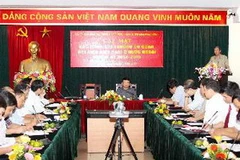 Ủy viên Bộ Chính trị, Bí thư Trung ương Đảng, Trưởng Ban Tuyên giáo Trung ương Đinh Thế Huynh, dự và phát biểu tại buổi gặp mặt. (Ảnh: An Đăng/TTXVN)