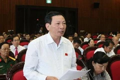 Đại biểu Quốc hội tỉnh Yên Bái Nguyễn Công Bình phát biểu ý kiến. (Ảnh: Phương Hoa/TTXVN)