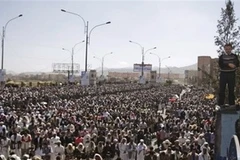 Quang cảnh cuộc biểu tình ở Sanaa. (Ảnh: AP)