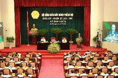 Kỳ họp thứ 5, Hội đồng nhân dân thành phố Hà Nội khóa XIV. (Ảnh: Nhan Sáng/TTXVN)