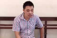 Đối tượng Tuân tại cơ quan công an. (Ảnh: PV/Vietnam+) 