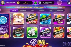 Giao diện của GAMVIP.com được các dân chơi cho là sao chép y nguyên RikVip trước đây. (Ảnh chụp màn hình) 