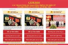 Giao diện của một số trang web giả mạo. (Ảnh: Công an thành phố Hà Nội) 