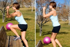 Đốt 150 calo trong 15 phút bằng bài tập với ghế đá và ván trượt