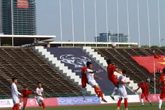 Đội tuyển U22 Việt Nam trong một trận đấu tại giải U22 Đông Nam Á 2019. (Nguồn: TTXVN)