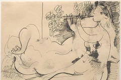 Bức tranh 'Flute Player and Reclining Nude.' (Nguồn: artic.edu)