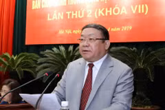 Chủ tịch Ban Chấp hành Trung ương Hội Nông dân Việt Nam Thào Xuân Sùng phát biểu. (Ảnh: Vũ Sinh/TTXVN)