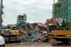 Hiện trường vụ sập nhà. (Nguồn: AFP)