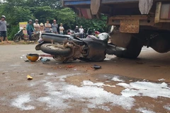 Hiện trường vụ tai nạn. (Ảnh: Đậu Tất Thành/Vietnam+)