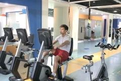 Cầu thủ Vũ Văn Thanh đang tập luyện tại Hàn Quốc. (Ảnh: Mạnh Hùng/TTXVN)