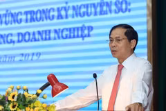 Thứ trưởng Thường trực Bộ Ngoại giao Bùi Thanh Sơn phát biểu tại Hội nghị. (Ảnh: Phan Tuấn Anh/TTXVN)