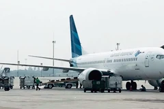 Máy bay của hãng hàng không Garuda tại sân bay Jakarta, Indonesia, ngày 15/5/2018. (Ảnh: AFP/TTXVN)
