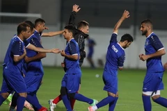 Đội tuyển Yemen tập luyện. (Ảnh: Hoàng Linh/TTXVN)