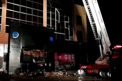 Hiện trường vụ sập quán bar. (Nguồn: Cgtn)