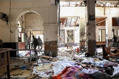 Hiện trường vụ nổ tại nhà thờ St. Anthony ở Kochchikade, Colombo, Sri Lanka, ngày 21/4/2019. (Ảnh: AFP/TTXVN)