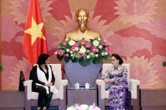 Chủ tịch Quốc hội Nguyễn Thị Kim Ngân đã tiếp Viện trưởng Viện Kiểm sát Nhân dân Tối cao Cộng hòa Cuba Yamila Pena Ojeda. (Ảnh: Trọng Đức/TTXVN)