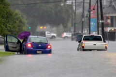 Mưa bão gây ngập lụt ở Mỹ. (Nguồn: AP)