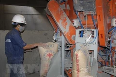 Đóng gói sản phẩm ximăng. (Nguồn: TTXVN)