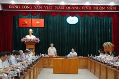 Quang cảnh buổi làm việc. (Ảnh: Anh Tuấn/ TTXVN)