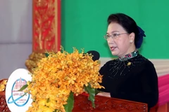 Chủ tịch Quốc hội Nguyễn Thị Kim Ngân phát biểu tại Lễ khai mạc Hội nghị lần thứ 27 Diễn đàn Nghị viện châu Á-Thái Bình Dương (APPF-27). (Ảnh: Trọng Đức/TTXVN)